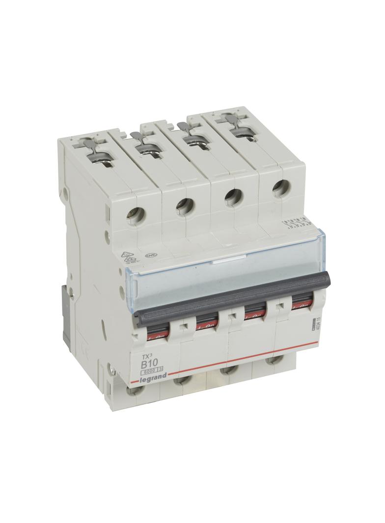 WYŁĄCZNIK NADPRĄDOWY S 304 4P B 10A 6000A SERII TX3, Legrand