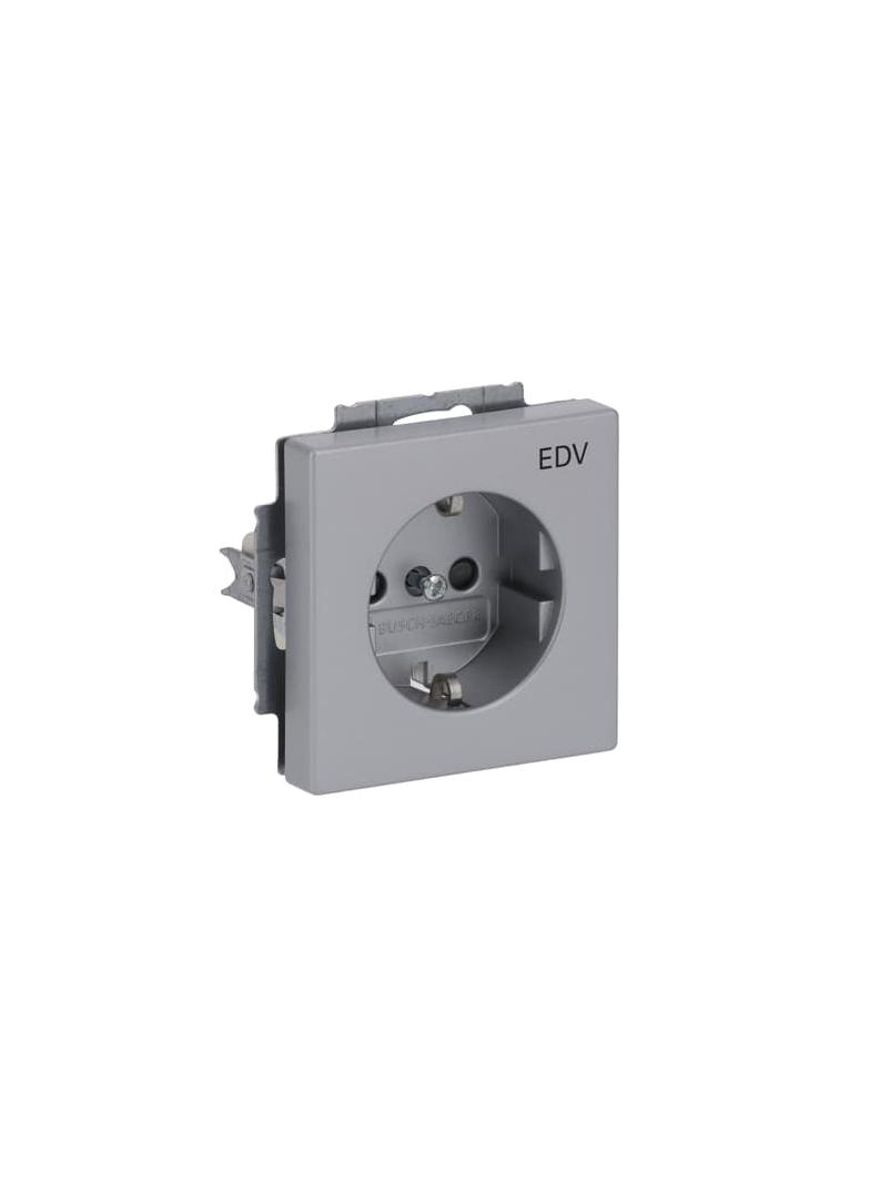 FUTURE Gniazdo SCHUKO Z nadrukiem „EDV” Z szybkozłączami Z uziemieniem, 2P+E Z przesłonami aluminiow 2CKA002013A5273 ABB