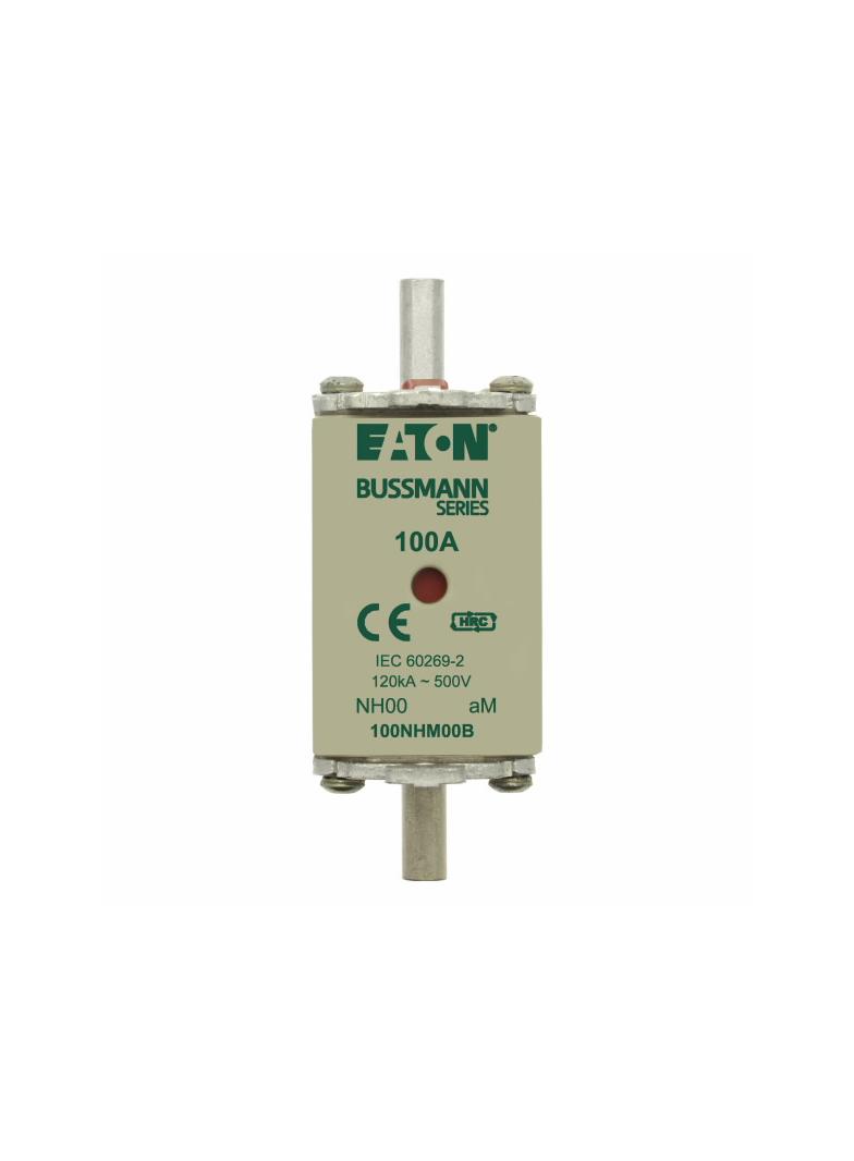FUSE NH SIZE NH00 aM 100A 500V Wkładka NH00 100A 500V AM podwójny wskaźnik 100NHM00B EATON