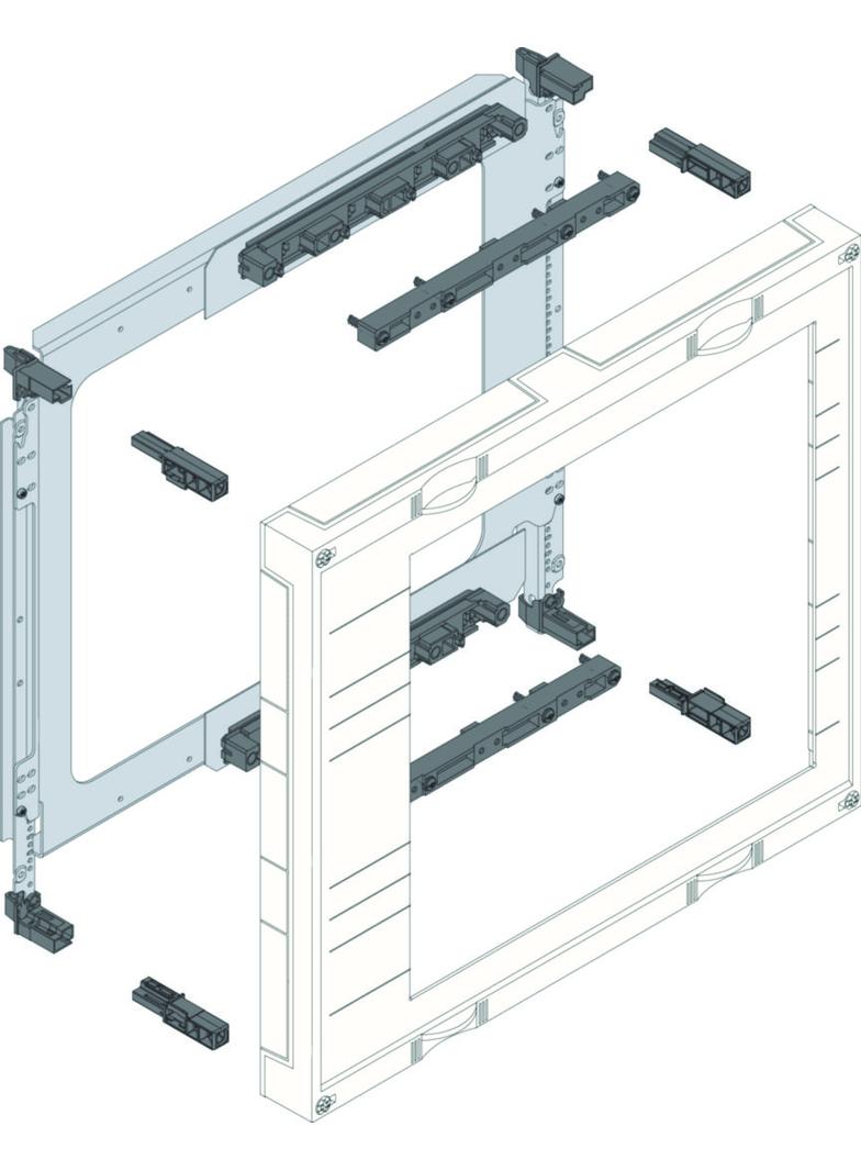 univers N Podzespół rozstaw 60mm3-pol.7xNH00listw. 450x500mm odpływ lewo/prawo UE32C7N HAGER
