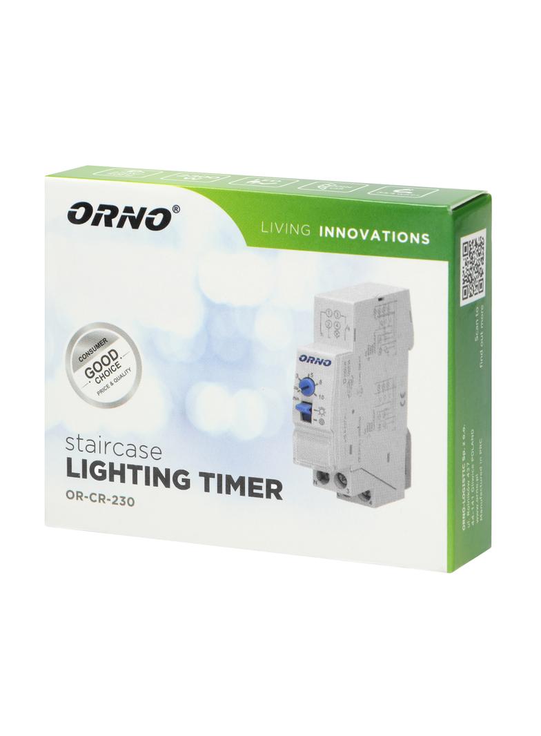 Automat schodowy instalacja 3 lub 4 żyłowa 1 moduł DIN TH-35mm OR-CR-230 ORNO