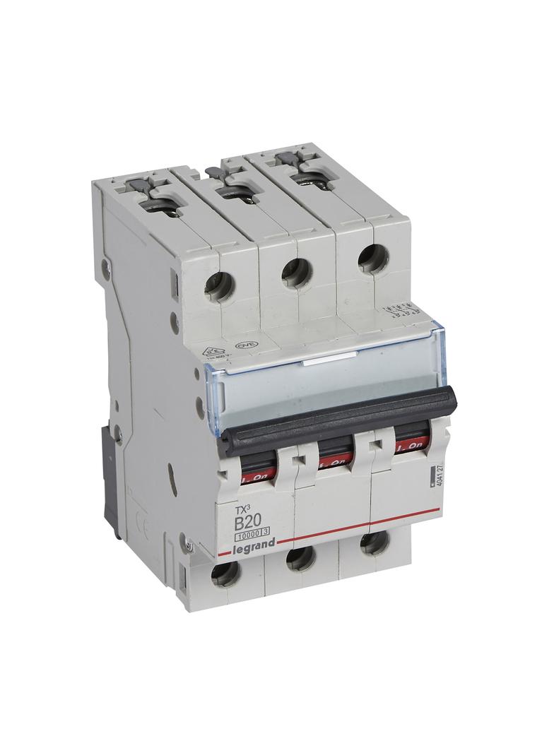 WYŁĄCZNIK NADPRĄDOWY S 313 3P B 20A 10000A SERII TX3, Legrand