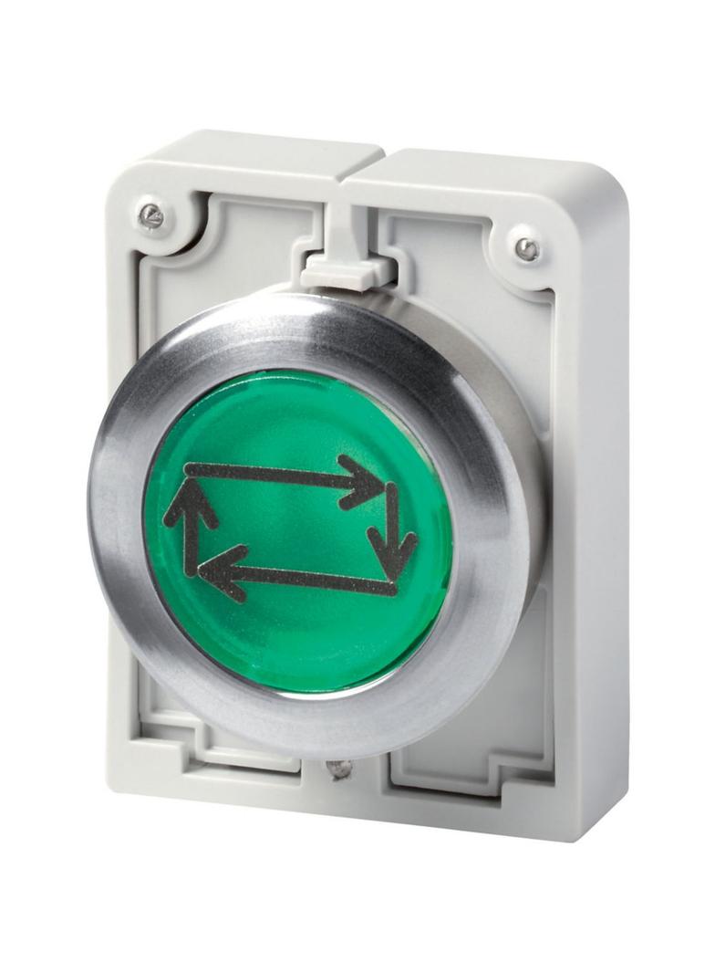 M30C-FDL-G-X32 Przycisk podświetlany 30mm płaski zielony X32 z samopowrotem 182968 EATON