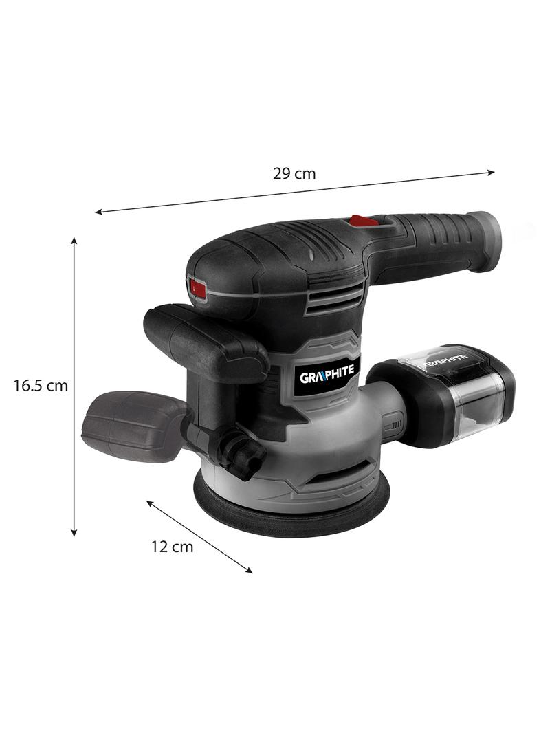 Szlifierka mimośrodowa 450W, tarcza 125/150 mm, walizka
