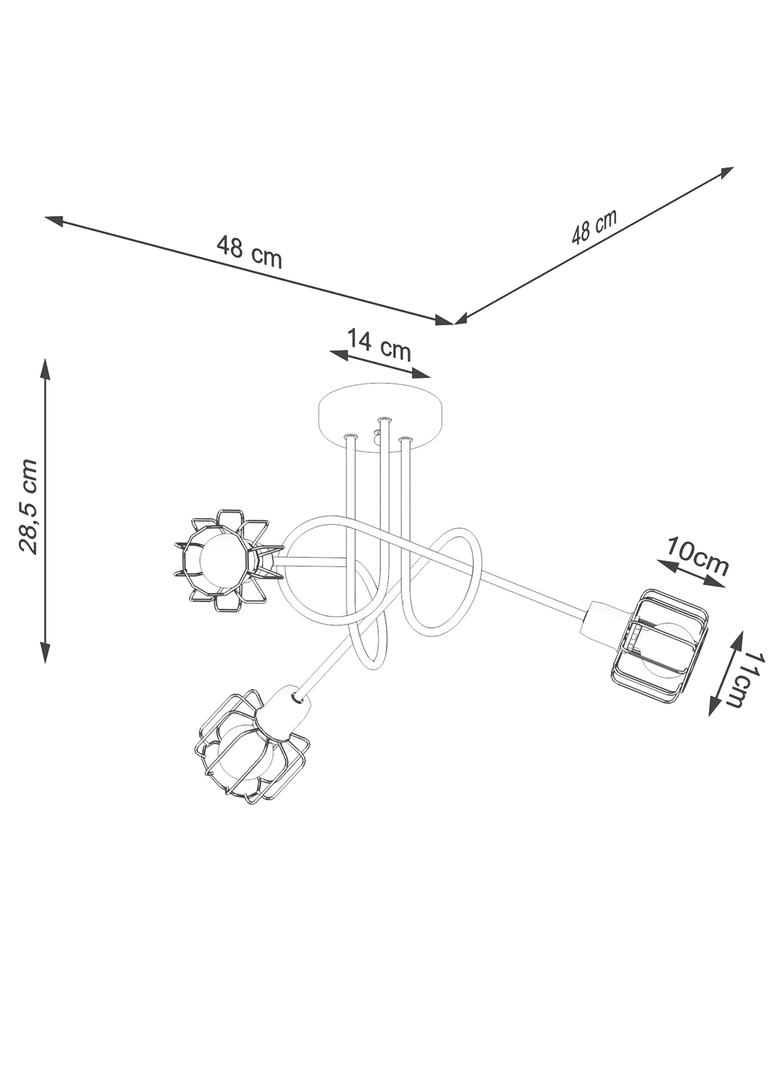 Sollux Żyrandol BELUCI 3S czarny SL.1118