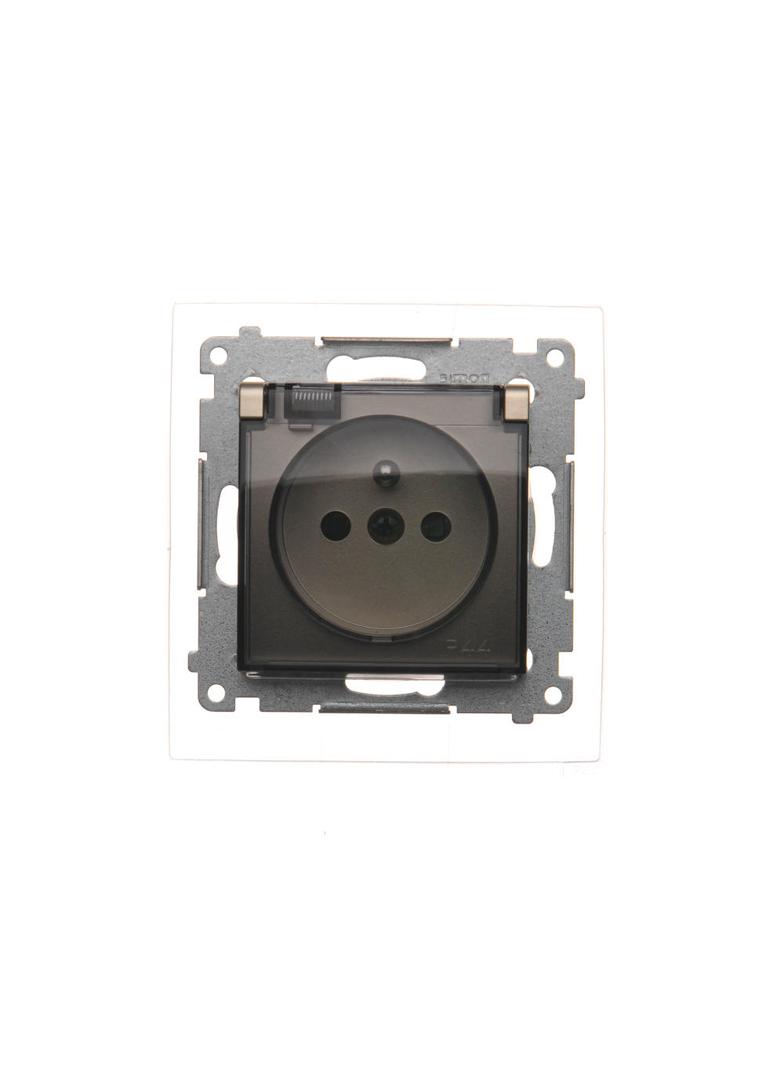 Simon 54 Gniazdo wtyczkowe do wersji IP44 Z USZCZELKĄ 16A 250V zaciski śrubowe klapka transparentna złoty mat *Uszczelka do ramek S54 PREMIUM DGZ1BZ.01/44A KONTAKT