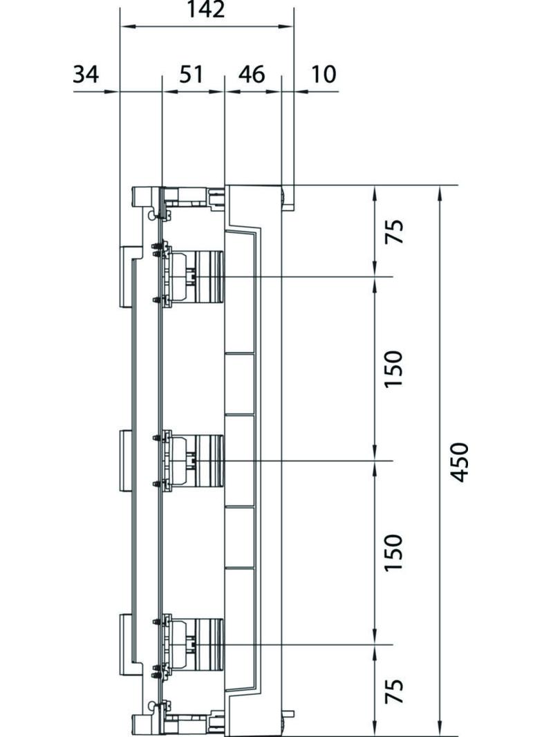 univers N Blok dla aparatów modułowych montowanych poziomo 6x12M 450x500mm UD32B1 HAGER