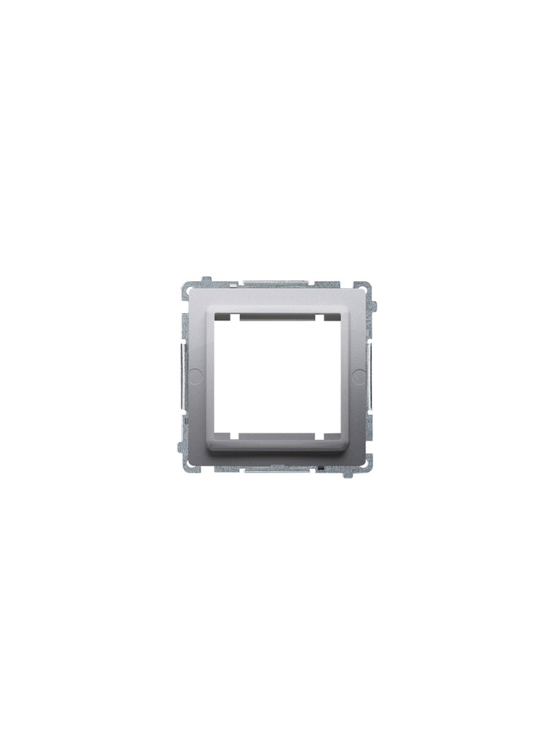 Simon Basic Adapter (przejściówka) na osprzęt standardu 45 × 45 mm. Montaż do puszki na łapki i wkręty stal inox BMA45M/21 KONTAKT