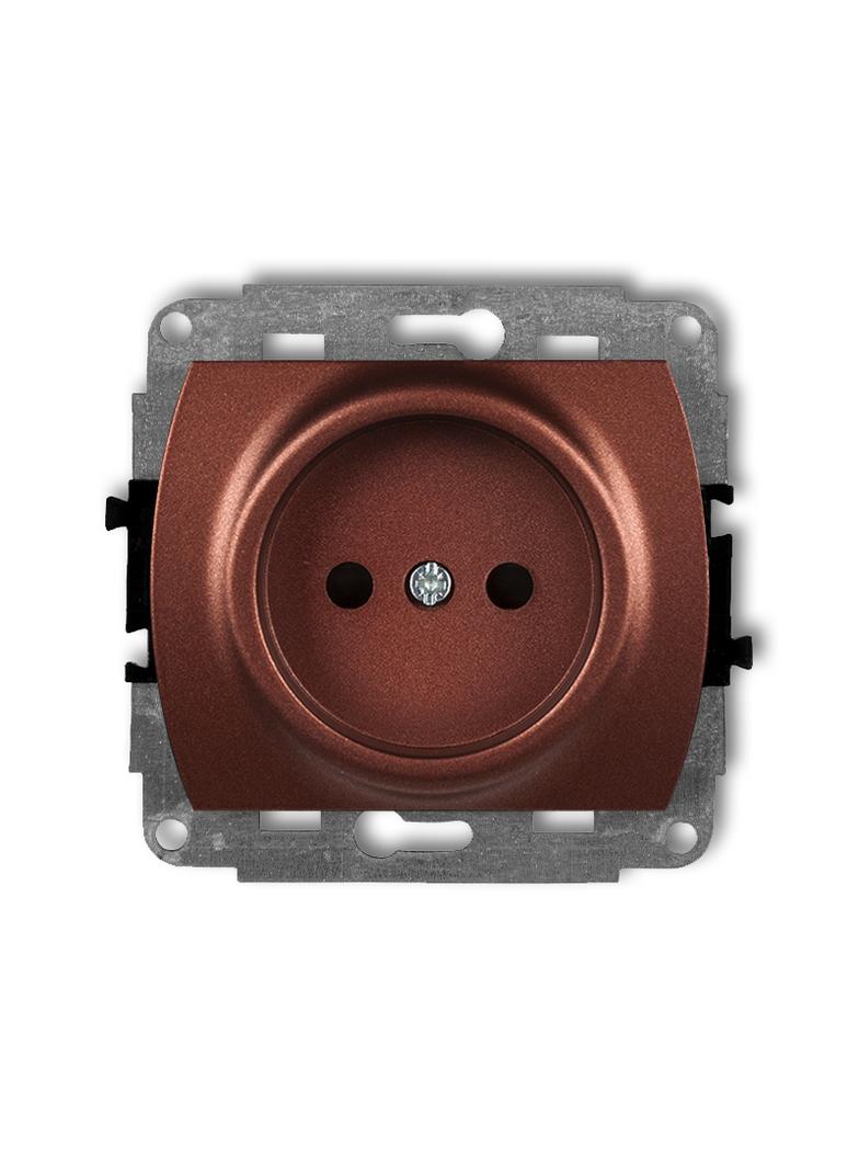 TREND Mechanizm gniazda pojedynczego bez uziemienia 2P (przesłony torów prądowych) brązowy metalik