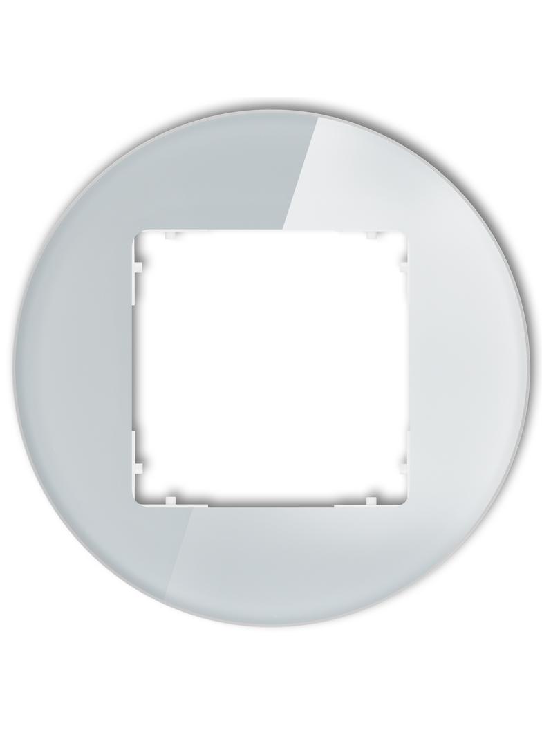 "ICON Ramka pojedyncza okrągła - efekt szkła (ramka: szara