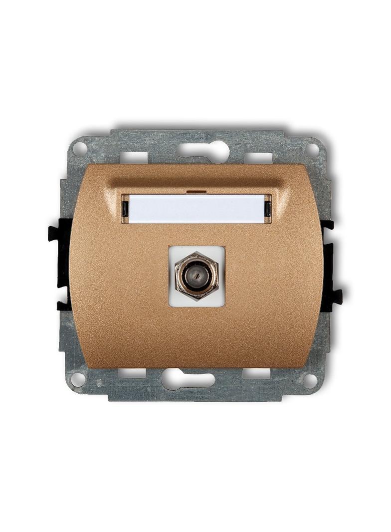 TREND Mechanizm gniazda antenowego pojedynczego typu F (SAT) pozłacany złoty metalik