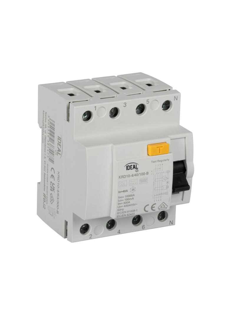 Wyłącznik różnicowoprądowy KRD10-4/40/100-B 3P+N 40A 100mA Typ B 38543 KANLUX