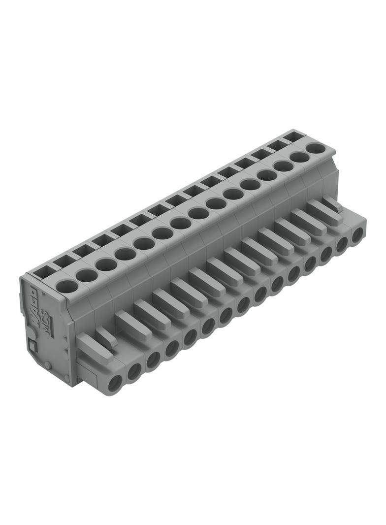 kątowy wtyk sprężynowy raster 5 mm 15-torowy