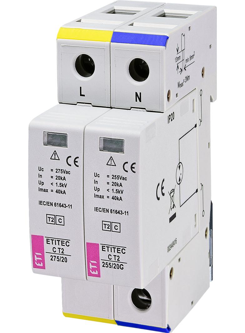 Ogranicznik przepięć T2 (C) TEC C T2 275/20 1+1 002440401 ETI