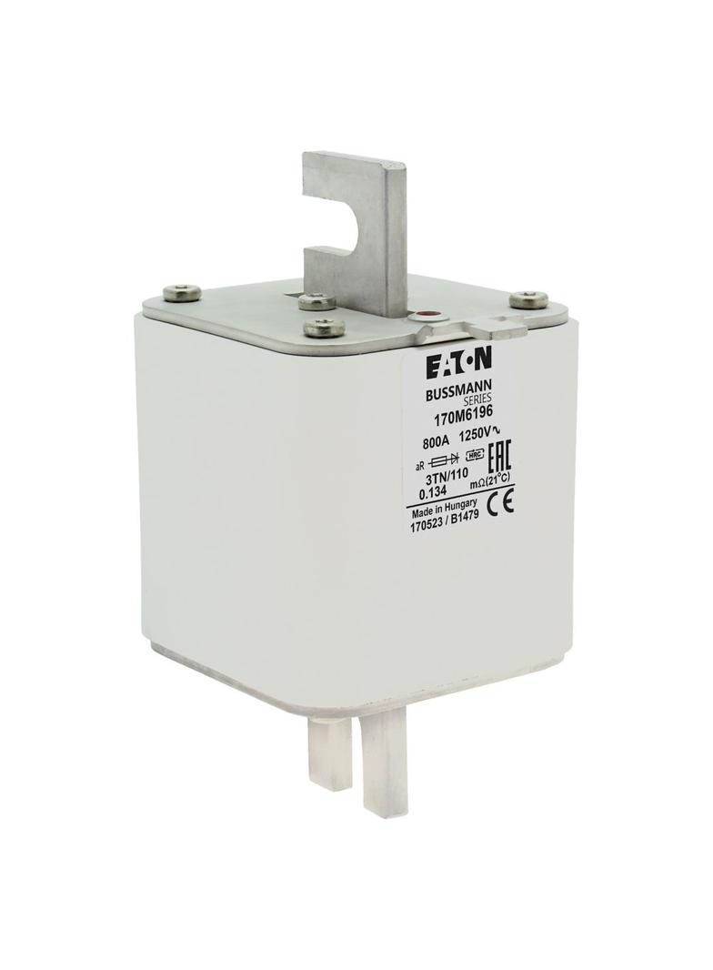 FUSE 800A 1250V 3TN/110 AR Wkładka szybka 800A AC 1250V rozmiar 3 76x90x139 mm aR DIN IEC, 170M6196