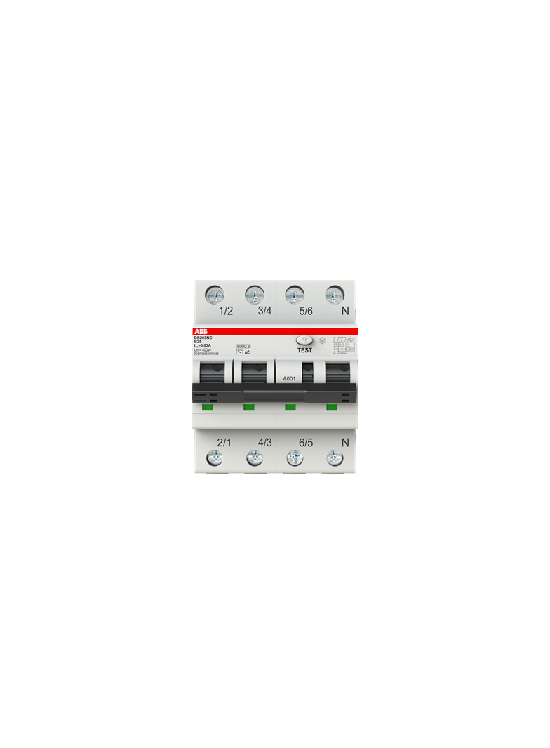DS203NC B25 AC30 wył. różn.-prąd. z blokiem nadmiarowym
