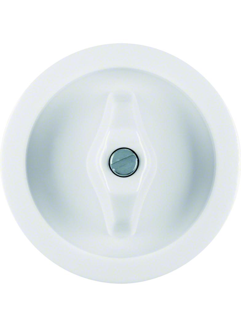 BERKER Serie 1930/Glas Płytka czołowa z pokrętłem do łącznika obrotowego biały połysk 1647 HAGER