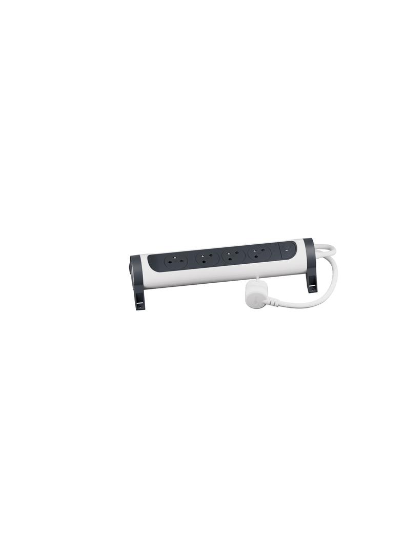 PRZEDŁUŻACZ PREMIUM, OBROTOWY, 4X2P+Z, Z PRZEWODEM 1.5 METRA 3X1.0 MM2 - BIAŁY/GRAFITOWY, Legrand