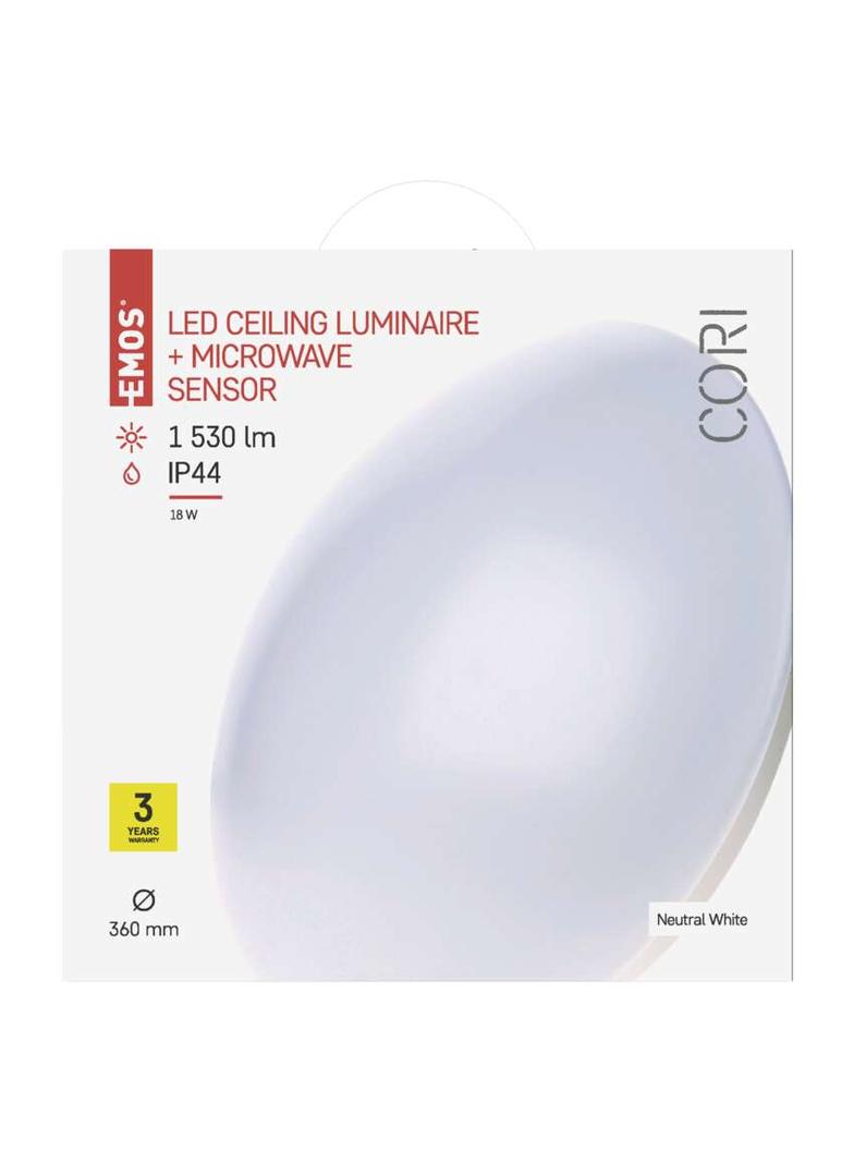 Oprawa LED okrągła CORI 18W MW czujnik ruchu IP44 neutral.b. ZM3412 EMOS