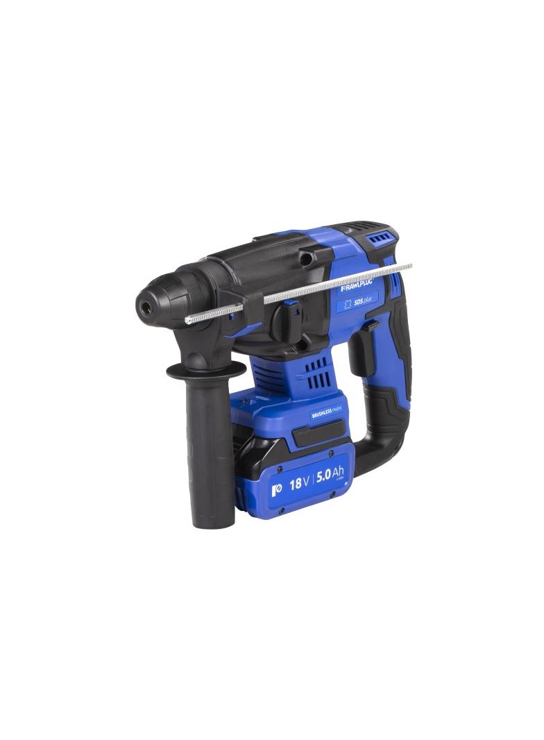 Młotowiertarka SDS plus 18V RawlHAMMER 20mm 2,0J – 2 akumulatory 5,0 Ah ładowarka 6,5 A walizka /1sz