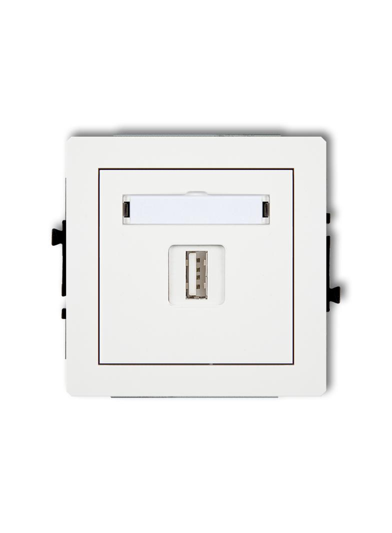 DECO Mechanizm gniazda pojedynczego USB A-A 3.0 biały mat