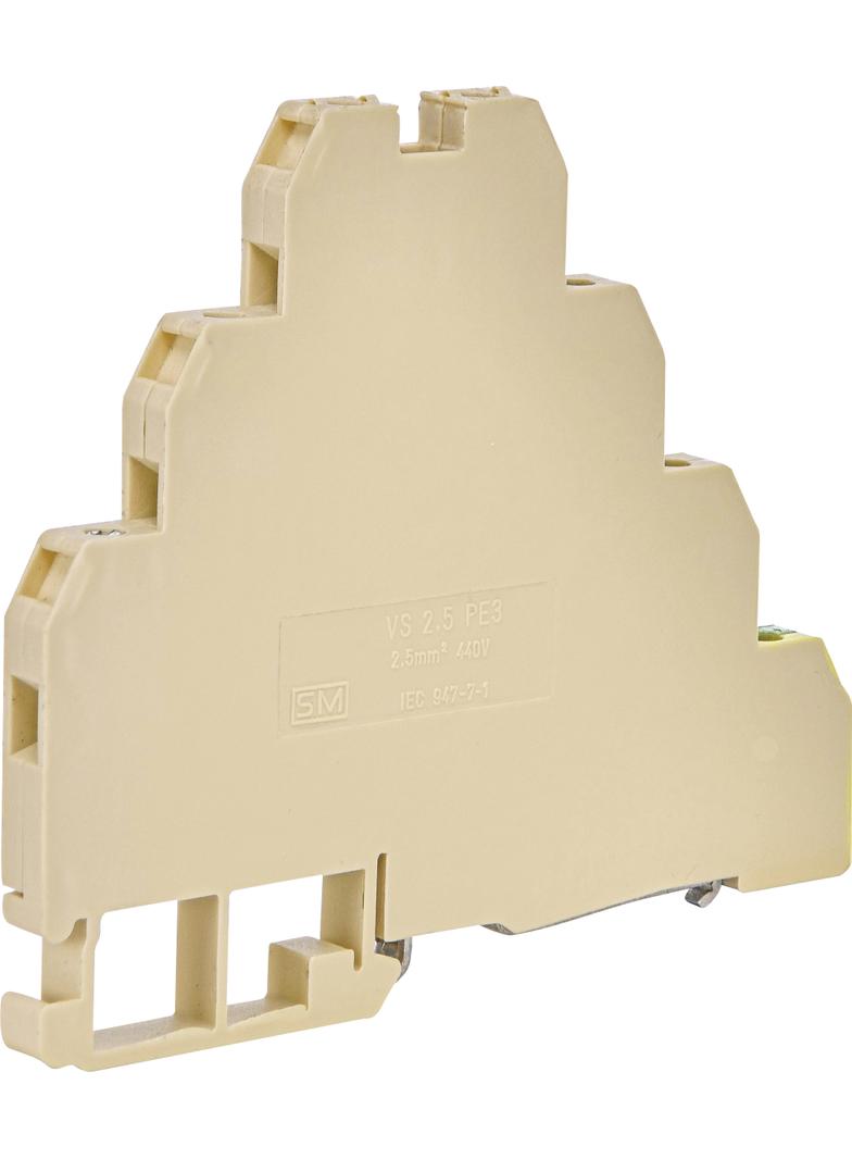 Złączka gwintowa – piętrowa (2.5mm2 z zac. uziom.) VS 2,5 PE 3 003901400 ETI