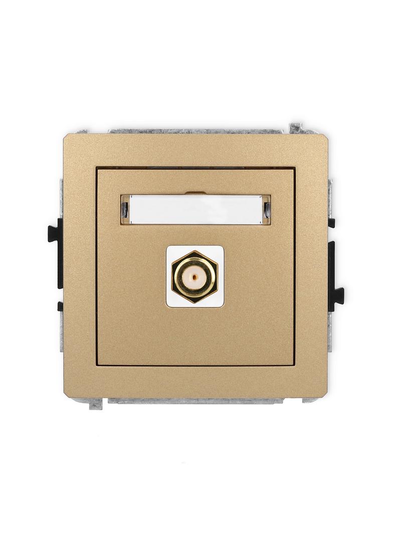 DECO Mechanizm gniazda antenowego pojedynczego typu F (SAT) pozłacany złoty metalik