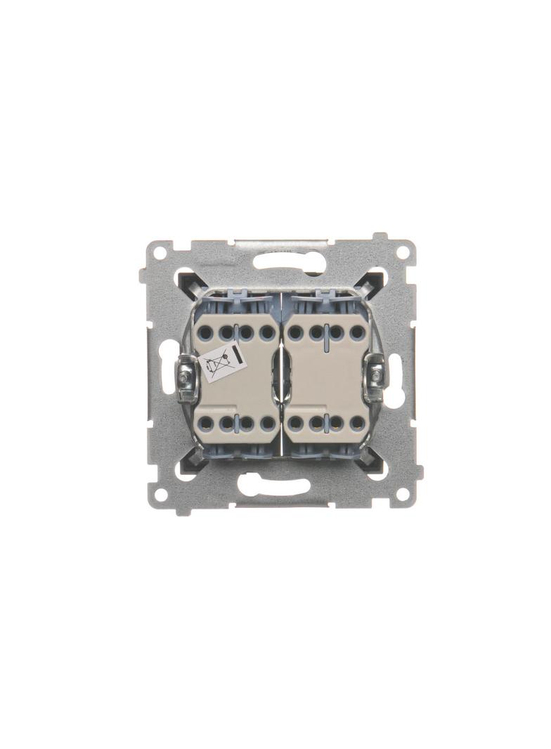 Simon 54 Łącznik krzyżowy podwójny z podświetleniem bez piktogramu 10A 250V szybkozłączka antracyt DW7/2L.01/X/48 KONTAKT