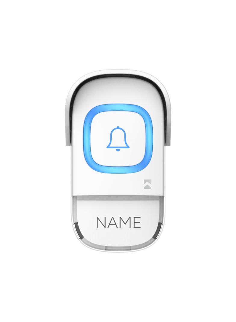 Przycisk bezprzewodowy bateryjny do rozbudowy dzwonków z serii ENTIKO, biały