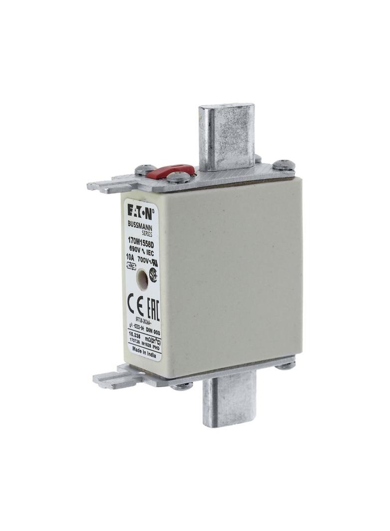 FUSE 10A 690V gR DIN 000 HSDNH Wkładka szybka 10A 690V gR DIN 000 podwójny wskaźnik 170M1558D EATON