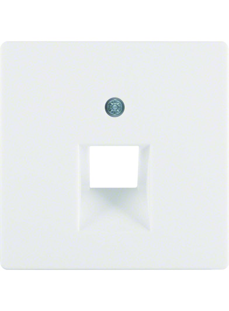 BERKER Q.x Płytka czołowa do gniazda przyłączeniowego UAE pojedyncza komp./tel. biały aksamit 140760