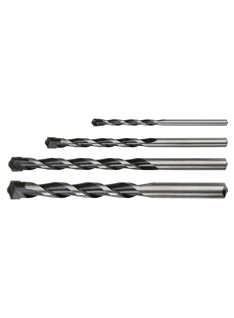 Wiertła do betonu 4-10 mm, zestaw 4 szt., końcówka motylkowa