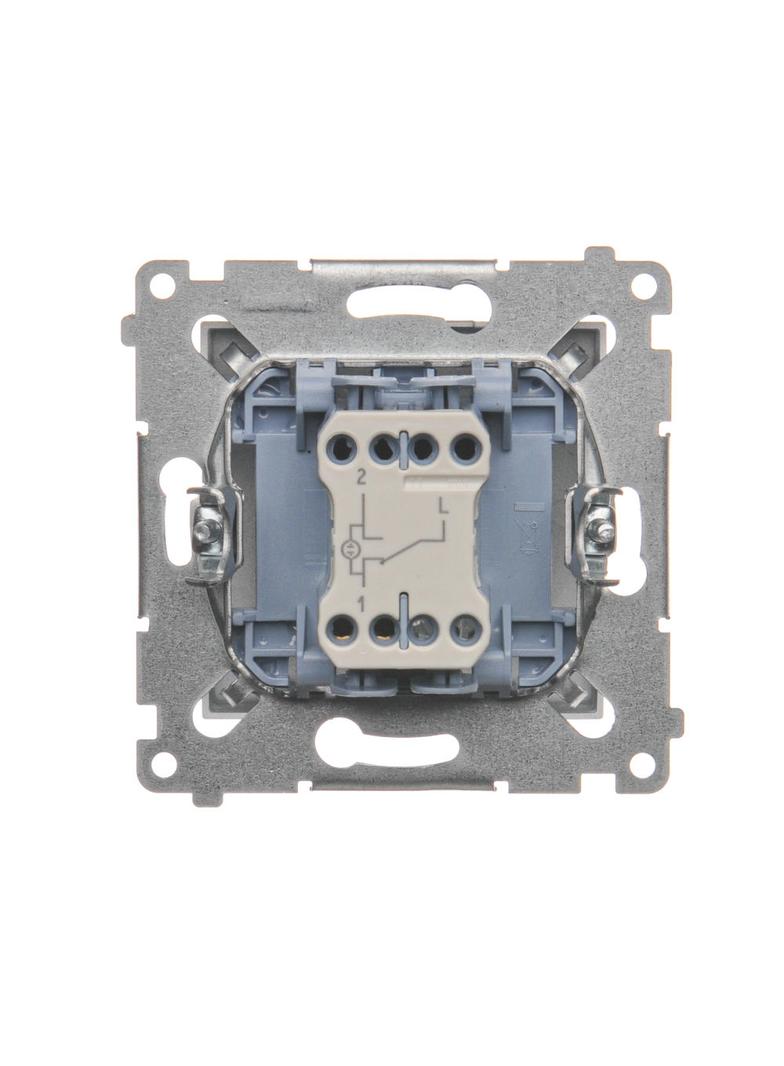 Simon 54 Łącznik schodowy z podświetleniem LED 10A 250V szybkozłączka srebrny mat DW6L.01/43 KONTAKT