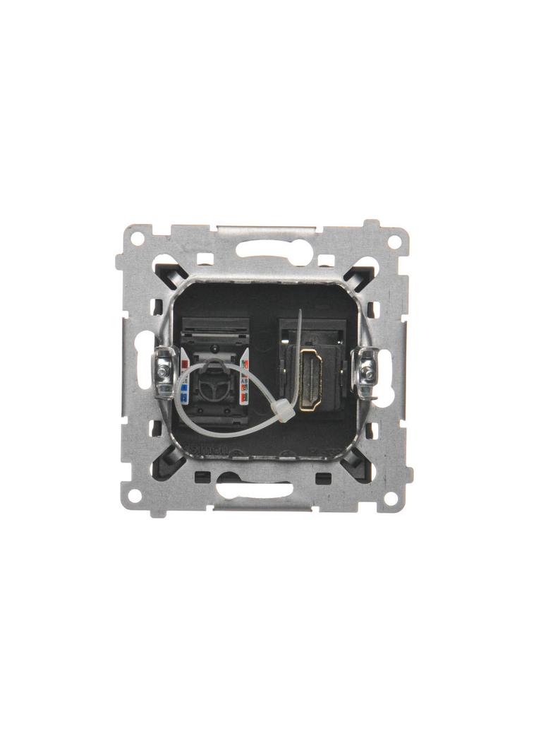 Simon 54 Gniazdo HDMI + RJ45 kat.6. czarny DGHRJ45.01/49 KONTAKT