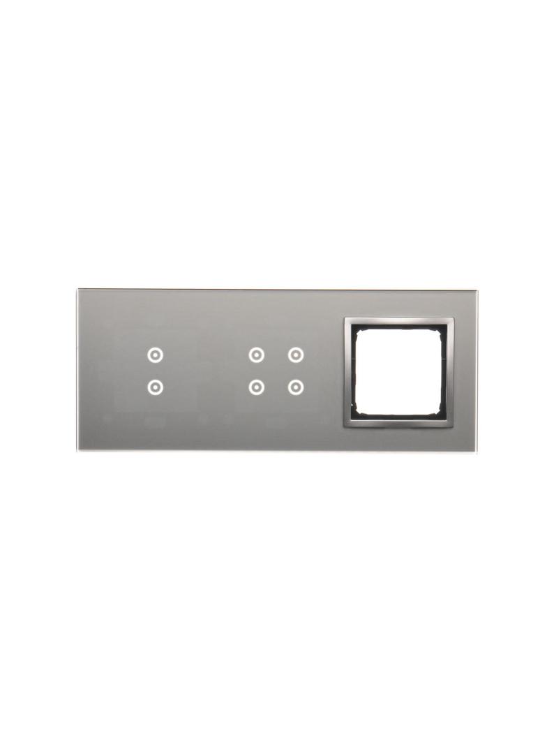 Simon 54 Touch Panel dotykowy S54 Touch 3 moduły 2 pola dotykowe pionowe + 4 pola dotykowe + 1 otwór na osprzęt S54 srebrna mgła DSTR3340/71 KONTAKT