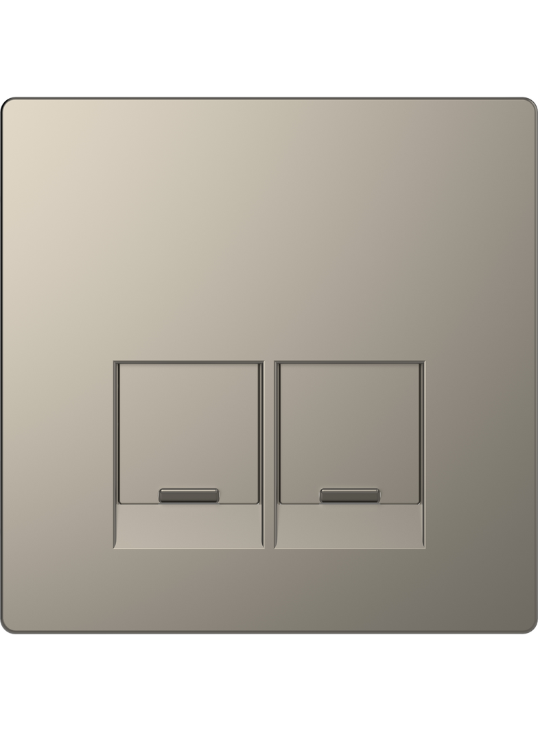 Merten, D-Life, płytka centralna gniazda 2xRJ45, nikiel