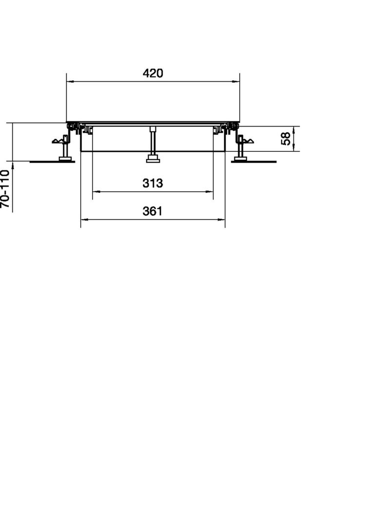 tehalit.BK Kanał współpoziomy wanna stalowa BKWD 400x(70-110)mm stal BKWD400070 HAGER