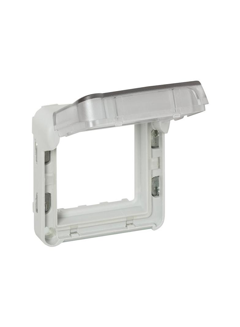 PLEXO55 ADAPTER Z KLAPKĄ PRZYCIEMNIONĄ DO MECHANIZMÓW MOSAIC SZARY/BIAŁY, Legrand