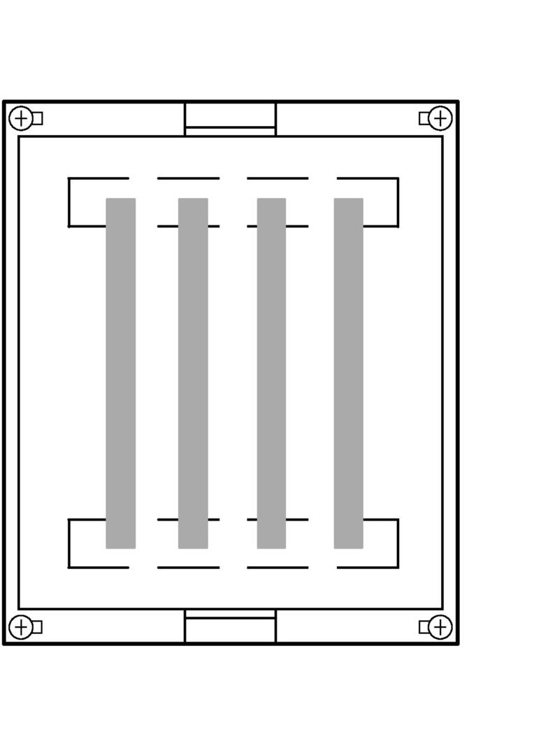 univers N Blok 300x250mm z szynami 4-pol. Cu 25x4mm 4x250A UE21D2 HAGER