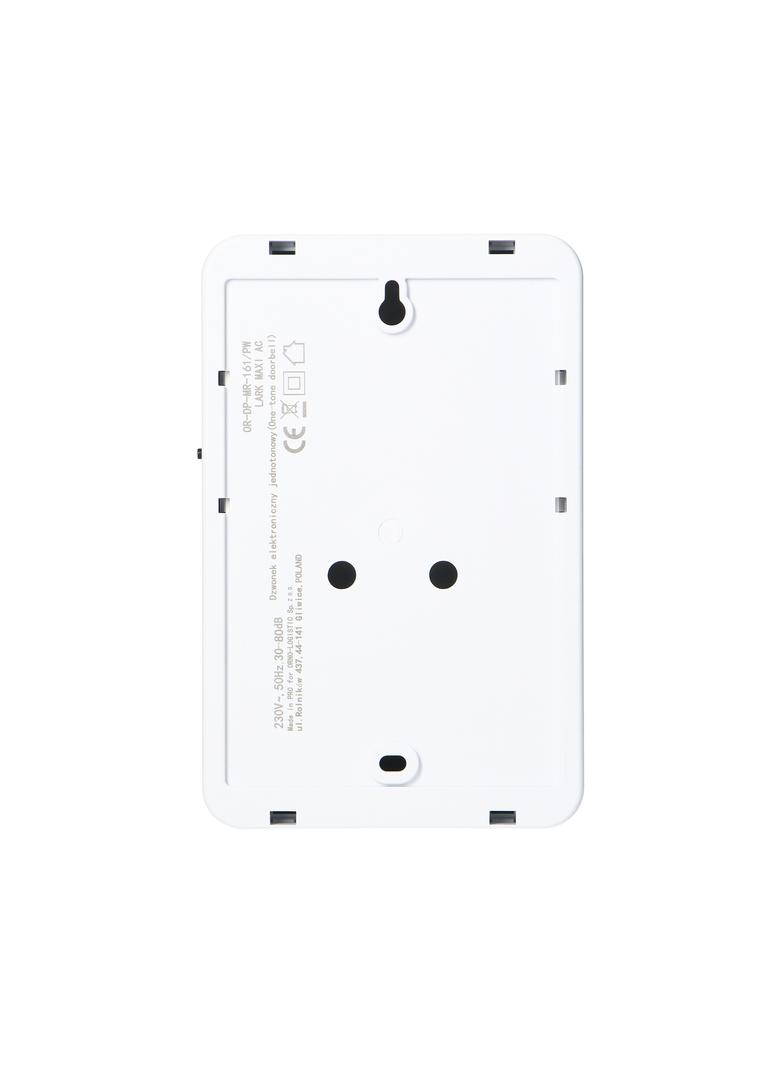 Dzwonek elektroniczny jednotonowy LARK MAXI AC, 230V, śnieżno biały OR-DP-MR-161/PW ORNO