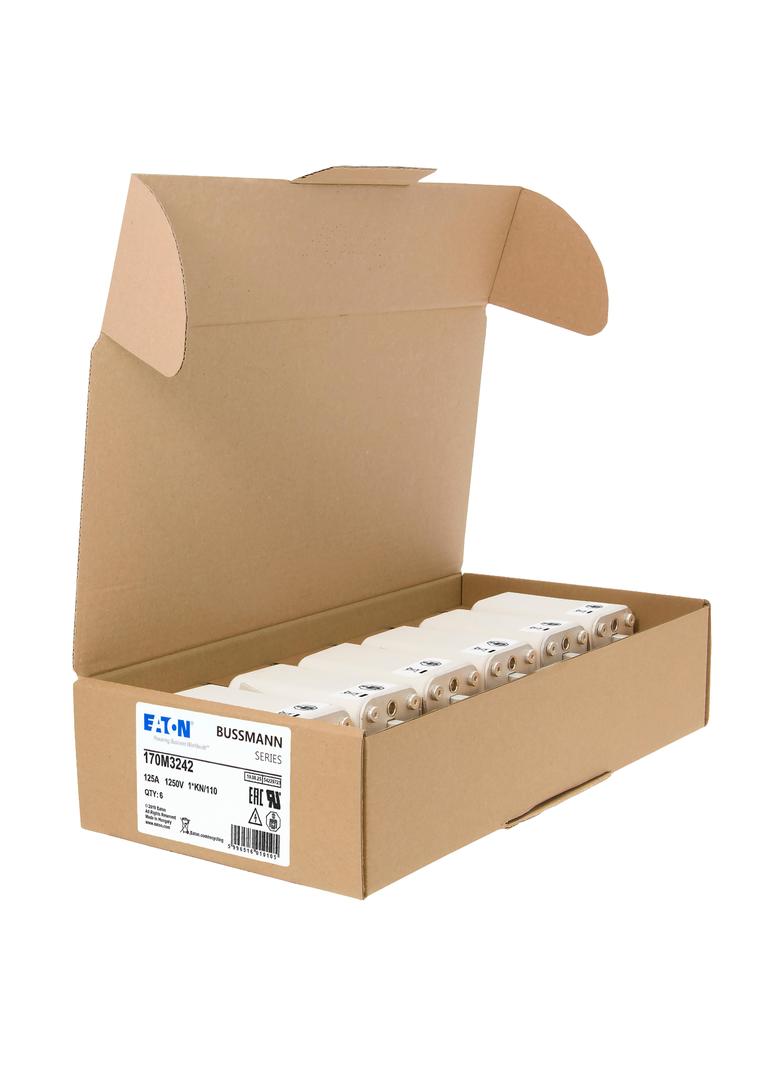 FUSE 125A 1250V 1*KN/110 AR CU Wkładka szybka 125A AC 1250V rozmiar 1 45x58x138 mm a 170M3242 EATON