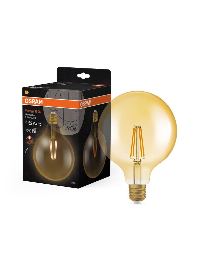 Lampa LED Vintage 1906 CL GLOBE125 Filament szkło przezroczyste GOLD 55 non-dim 6,5W 825 E27