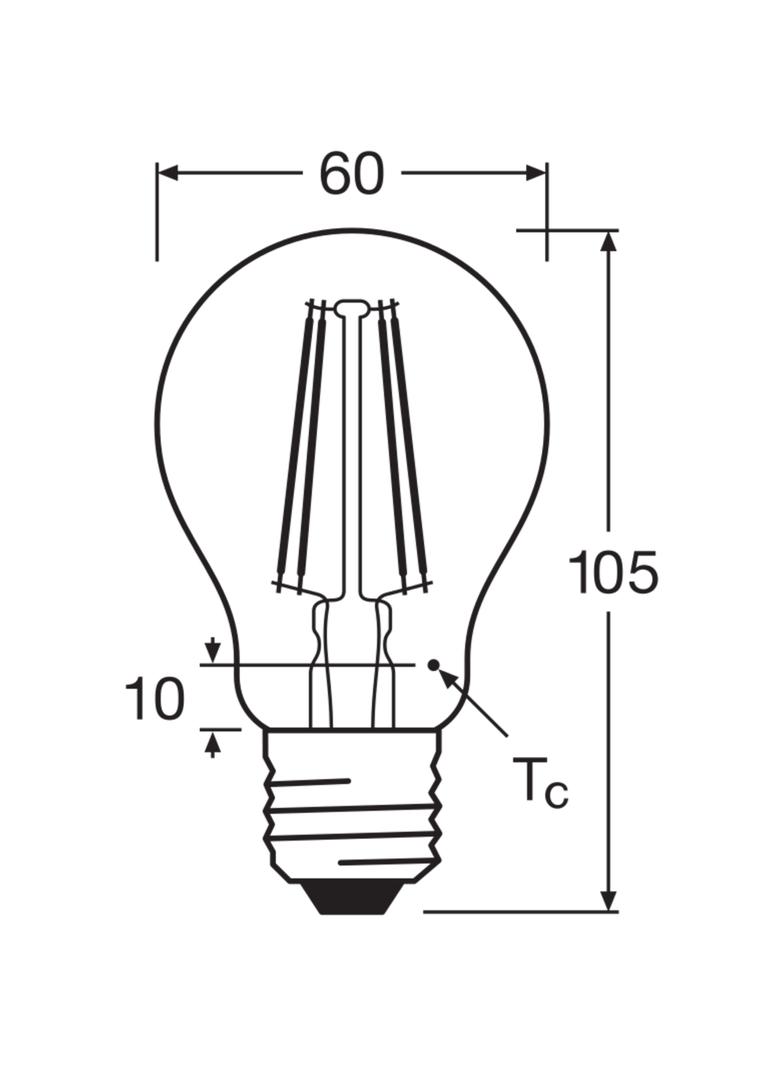 Żarówka LED E27 7W VALUE FILAMENT 7W/827 CLA60 806lm (odpowiednik 60W) 4058075819658 LEDVANCE