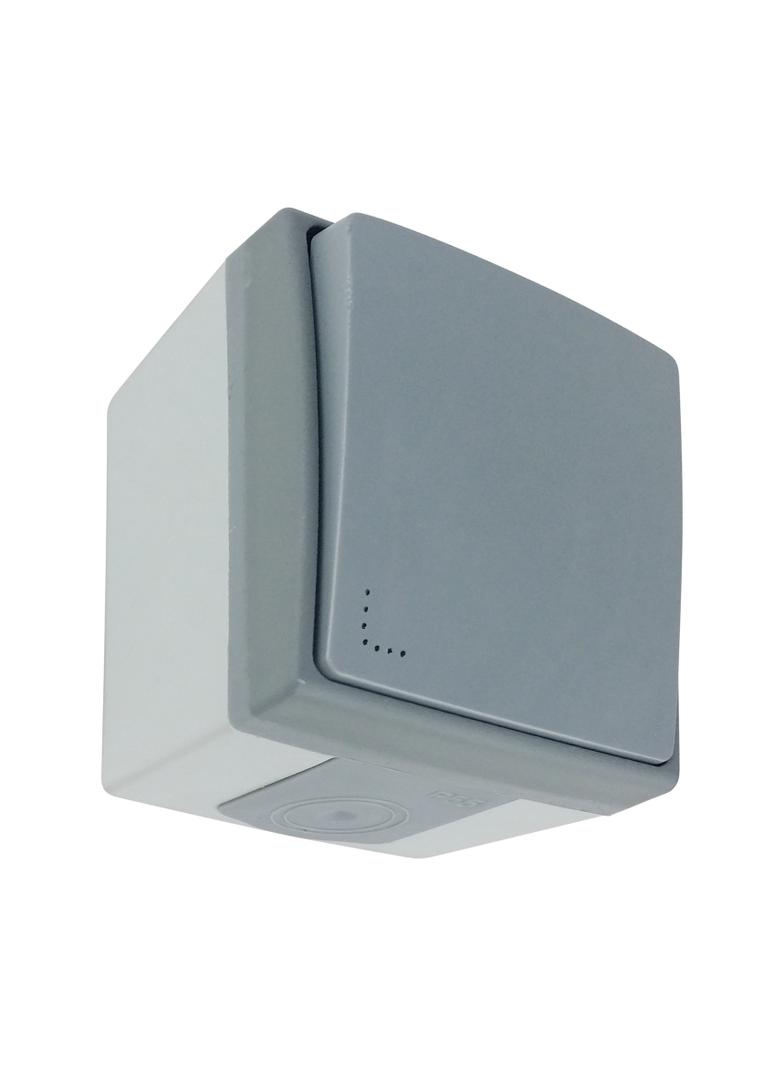 Łącznik jednobiegunowy z podświetleniem AQUATIC PRO IP55, 10A, 230V AC, Szaro-Grafitowy, 10 sztuk