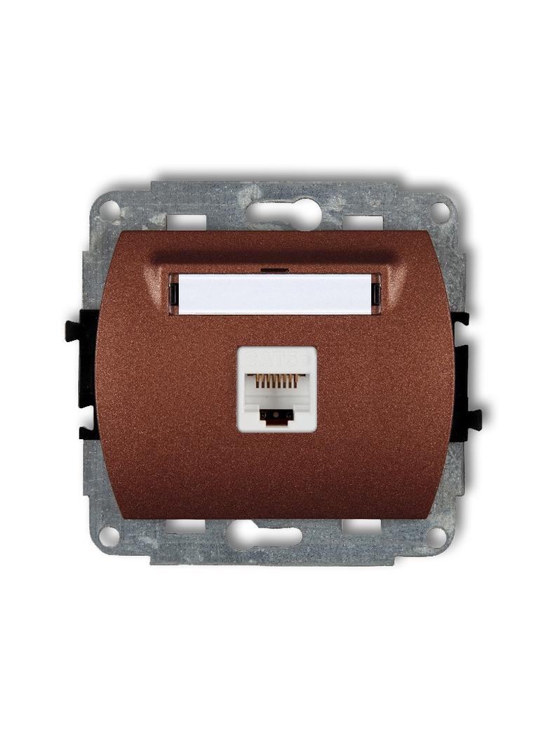 TREND Mechanizm gniazda komputerowego pojedynczego 1xRJ45, kat. 5e, ekranowany, 8-stykowy brązowy me
