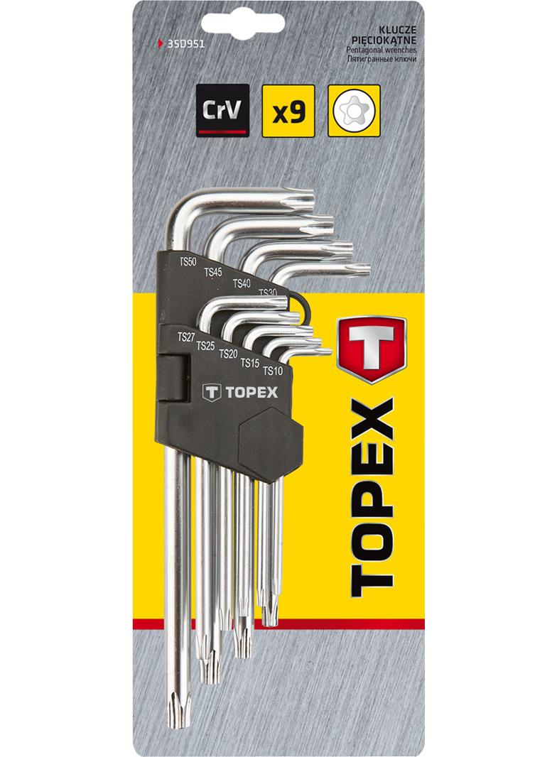 Klucze pięciokątne TS10-50, zestaw 9 szt.