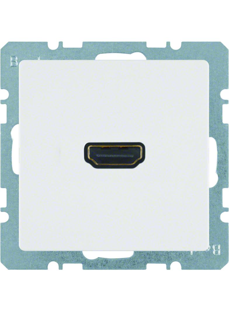 BERKER Q.x Gniazdo HDMI z przyłączem 90st biały aksamit 3315436089 HAGER