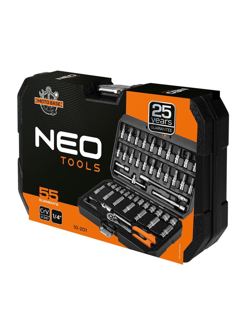 Zestaw kluczy 55 elementów 1/4", satynowy