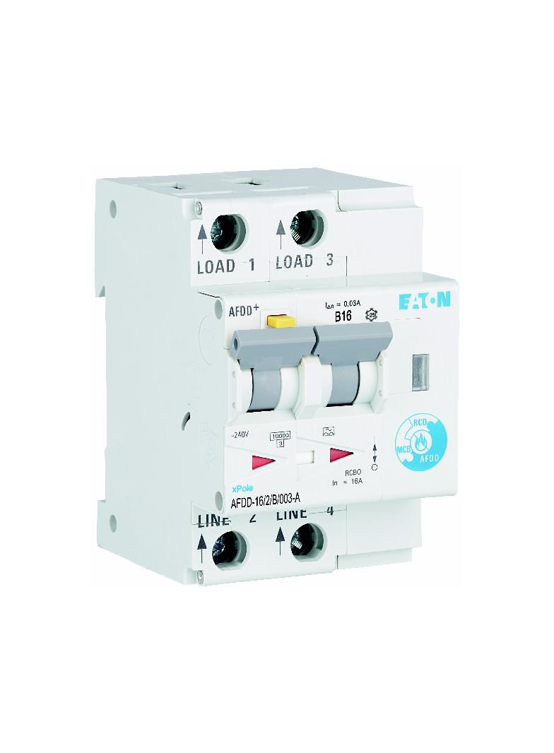 AFDD-16/2/B/003-A Przeciwpożarowy detektor iskrzenia 10kA B16A 2P 30mA typ A 187204 EATON