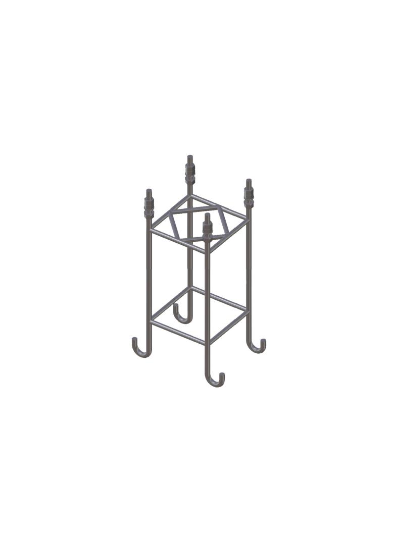 Zbrojenie ze śrubami 4xM24 do fundamentu betonowego, do masztów odgromowych UFL 13,35 / 16,35 / 19,3